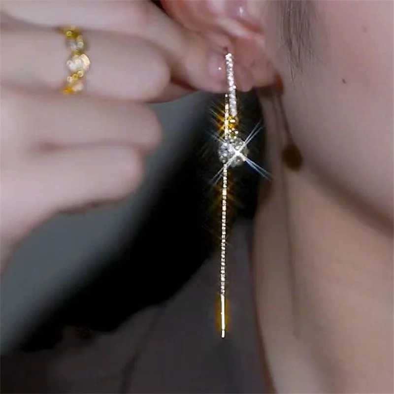 Women's Fashionable  Zircon Ball Pendant  Earrings - Image 10