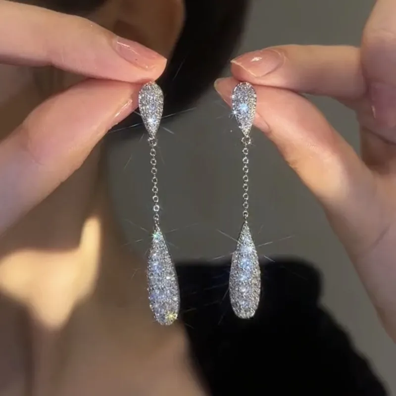 Women's Fashionable  Zircon Ball Pendant  Earrings - Image 14