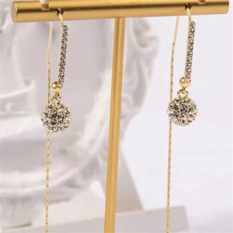 Women's Fashionable  Zircon Ball Pendant  Earrings - Image 6